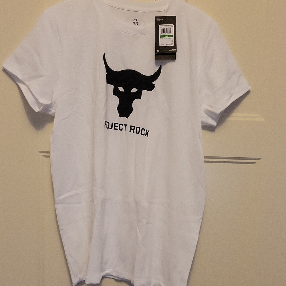 NWT Under Armour White Project Rock All Days Tee